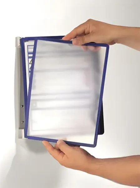 Durable VarioWall tmavě modrá / Nástěnný prezentační systém / 5 kapes / A4 (555107)