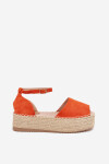 Dámské espadrilky na platformě s pletením oranžové Selise 38