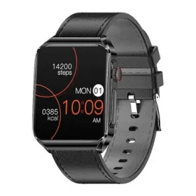 Rozbaleno - BlitzWolf BW-HL6 černá kůže / Chytré hodinky / 1.85" / 400x450 / BT 5.1 / Android iOS / rozbaleno (BW-HL6 Black Leather.Rozbaleno)