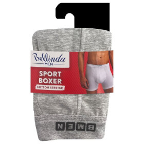 Pánské boxerky SPORT BOXER Šedá - BELLINDA M bílá