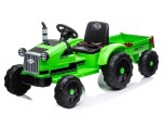 Mamido Dětský elektrický traktor s vlečkou T1 zelený