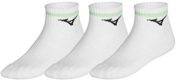 Mizuno TN Mid 3P With Line 6PK U White Neo Mint - Běžecké ponožky Mizuno TN Mid 3P With Line 6PK 32GXCA25Z70 - tři páry Velikost textilu: L