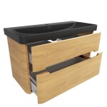 Koupelnová skříňka s umyvadlem SAT Fusion 97,5x53x45 cm dub medový mat SATFUSION2100DMBKM SATFUSION2100DMBKM
