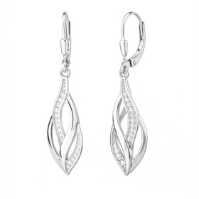 Stříbrné visací náušnice se zirkony Céline - stříbro 925/1000, Stříbrná