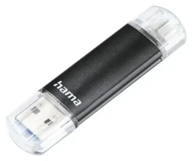 Hama Laeta Twin černá / Flash disk / USB-A 3.0 + micro USB / 32 GB / 45 MB/s