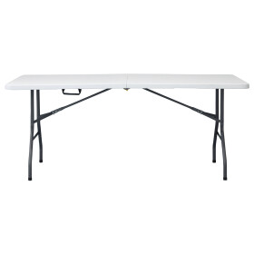 Stůl campingový bílý 180x70, skládací, s madlem pro snadné přenášení
