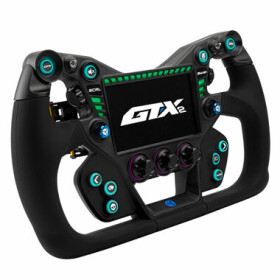 Cube Controls GTX2 černo-modrá / Závodní volant / 30cm / 5" dotykový displej / 4 pádla / 21 tlačítek (GTX2-BLK300BLU)