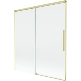 MEXEN/S - Rox vanová zástěna 2-křídlová posuvná 150 x 150, transparent, zlatá kartáčovaná 8C9-150-001-55-00