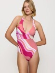 Dámské jednodílné plavky Summer Mix & Match OP Plunge pt - Triumph světlá kombinace modré (M007) 040B