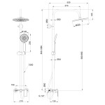 INVENA - Sprchový sloup s baterií, Rikia, chrom AU-24-B01-G