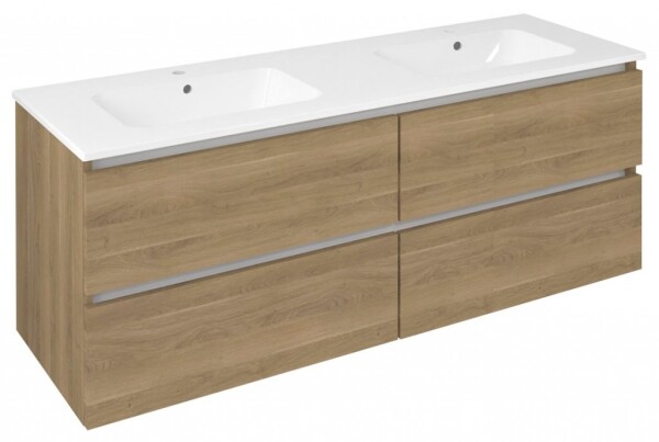 SAPHO - EZARA dvojumyvadlová skříňka 140x55x46cm, dub cuneo EZ141-2525