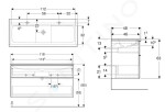 GEBERIT - iCon Skříňka s dvojumyvadlem, 1200x630x480 mm, lesklá bílá 502.338.01.2