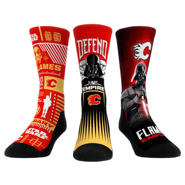 Pánské ponožky Calgary Flames NHL Red Star Wars Three-Pack Crew Socks Set Velikost: L/XL