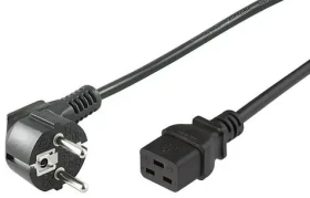 MicroConnect Síťový napájecí kabel Schuko 90° úhel - C19 0.5m černá (PE07719005)