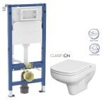 GEBERIT DuofixBasic bez tlačítka + WC CERSANIT CLEANON COLOUR + SEDÁTKO 458.103.00.2 X CN1