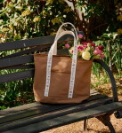 Rifle Paper Co. Nákupní taška Carry All Ditsy Dahlia, hnědá barva, textil