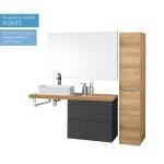 Mereo Mailo, koupelnová skříňka vysoká 170 cm, dub Riviera, chrom madlo CN524LP
