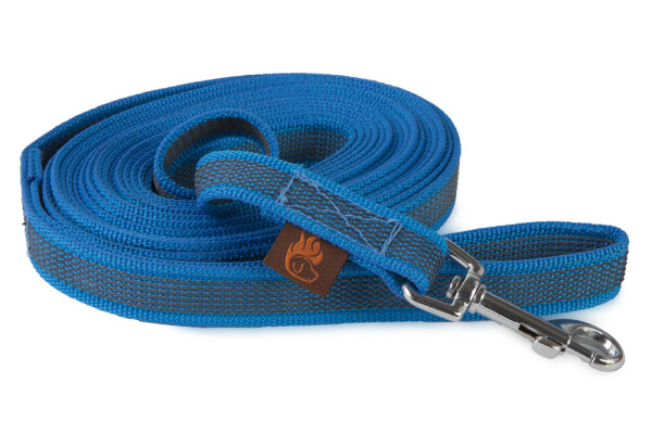 Firedog pogumované vodítko, šíře 20 mm, modré Šířka/délka: 20 mm x 1,5 m