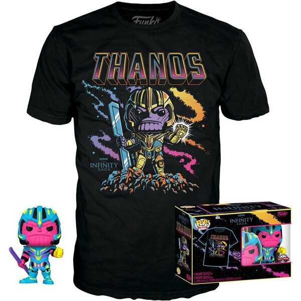 Funko POP &amp; Tee: Marvel - Thanos BlackLight special edition (velikost trička XL)