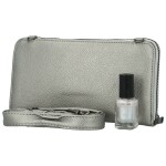 Trendy dámská koženková crossbody/peněženka Lukrecius, stříbrná