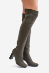 Kozáky Se Záplavou Po Kolena Na Podpatku Tmavě Zelené Esanira 39