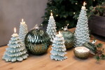 Chic Antique Svíčka ve tvaru stromku Glitter Verte 24,5 cm, zelená barva