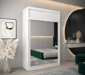 Šatní skříň Abi T3 s nástavcem Barva korpusu: Bílá, Rozměry: 150 cm, Dveře: Bílá