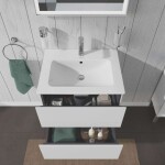 DURAVIT - L-Cube Umyvadlová skříňka 55x62x48 cm, 2 zásuvky, lesklá bílá LC624002222