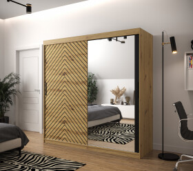 Šatní skříň Abi Jodelka 2 Barva korpusu: Dub artisan, Rozměry: 200 cm, Dveře: Dub artisan