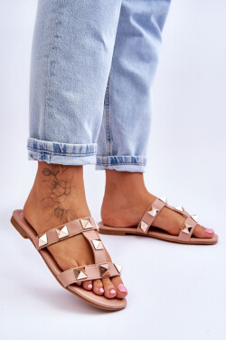 Dámské pantofle s velkými cvočky Nude Mercure 40