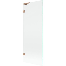 MEXEN/S - Lunar L vanová zástěna FIX 70 x 150, transparent, měď kartáčovaná 897L-070-000-65-00