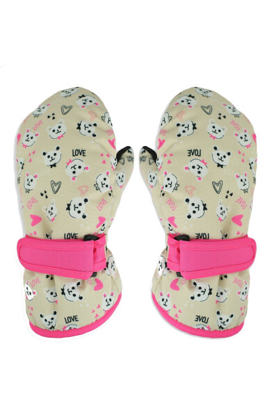 Noviti RN032 Dívčí lyžařské rukavice béžová 12 cm