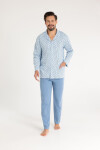 Pyžamo Regina 486 dlouhé/r 2XL-3XL z25/26 pánské rozepínací tmavě modrá 3xl