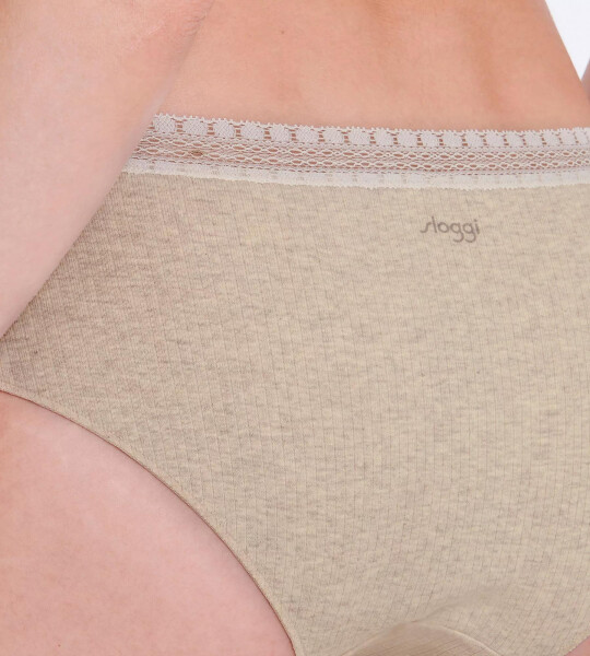 Dámské kalhotky GO Ribbed R Hipster C2P - GRAY - sv. béžové M013 - SLOGGI GRAY M