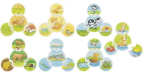 GOKI Dřevěné puzzle Zvířátka 7x4 dílků
