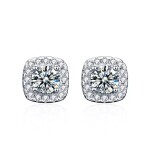 Royal Fashion stříbrné náušnice HA-XEZ003-SILVER-MOISSANITE-ZIRCON
