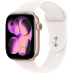 Apple Watch Series 11 GPS+Cellular 42mm Růžově zlaté hliníkové tělo - Světle ruměný sportovní řemínek S/M / 130–180 mm (MF8E4MP/A)