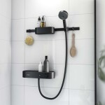 HANSGROHE - WallStoris Set sprchové hlavice 105, 3 proudy, termostatu a koupelnových doplňků, matná černá 24250670