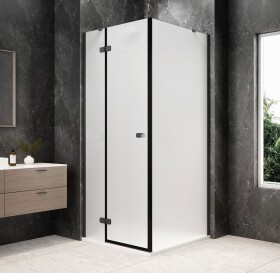 POLYSAN - GLOBE GUN METAL čtvercový sprchový kout 1000x1000, matné sklo, levé GB1010-3415MLGM