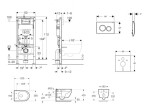 GEBERIT - Duofix Set předstěnové instalace, klozetu Oudee Vortex a sedátka softclose, tlačítko Delta20, alpská bílá SANI11CA3182B