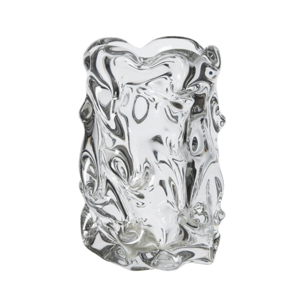 Ferm Living Skleněná váza Virelle Clear 18 cm, čirá barva, sklo