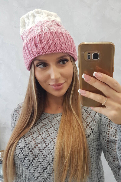Dámská čepice Samara K346 powder pink+ecru UNI