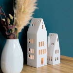Räder Porcelánový svícen domeček Large Windows 30 cm, bílá barva, porcelán