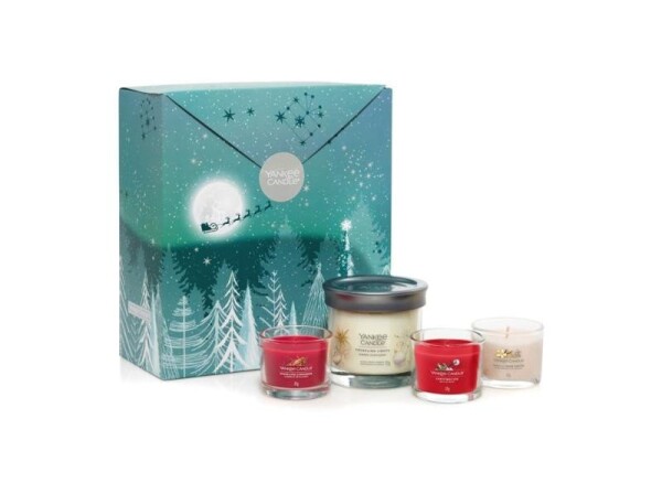 YANKEE CANDLE dárková sada malý tumbler ve vůni Twinkling Lights ks skleněné votivní