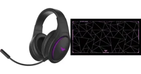 PREYON Hurricane Fly černá / Herní sluchátka / mikrofon / RGB / + podložka Falcon Speed XXL