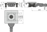 Alcadrain Podlahová vpust nerezová extra-nízká 130×130 mm boční, bez mřížky, Kombinovaná zápachová uzávěra SMART APV110 APV110