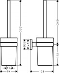 HANSGROHE - Logis Universal WC kartáč s držákem, sklo/chrom 41722000