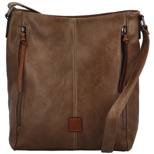 Stylová dámská koženková crossbody kabelka Barcia new, khaki