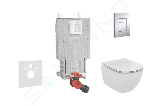 GROHE - Uniset Set předstěnové instalace, klozetu a sedátka Ideal Standard Tesi, tlačítka Skate Cosmopolitan, chrom 38643SET-KF