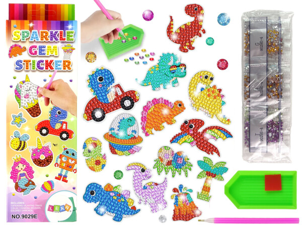 Mamido Sada diamantových samolepek dinosauři DIY